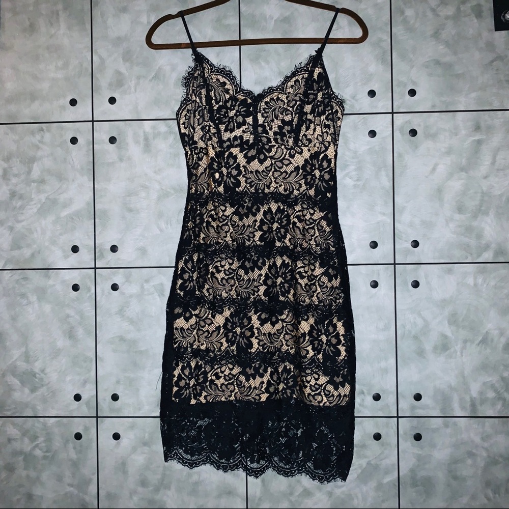 Black/Nude Lace Dress